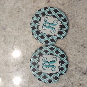 Set of car coasters letter "K"